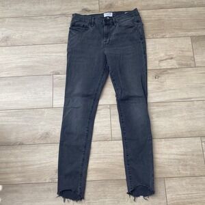 Frame Le Skinny De Jeanne Jeans Womens Size 31 Black Gray